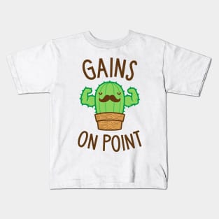 Gains On Point (Cactus Pun) Kids T-Shirt